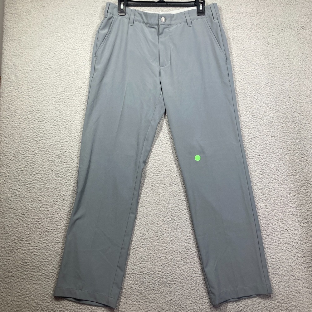 Adidas Golf Pants Men 32x30 (31x29) Gray Straight Athletic Comfort Stretch STAIN